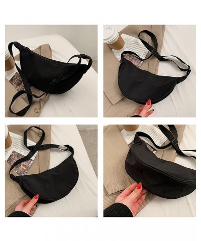 Women Crossbody Bag Adjustable Strap Zipper Large Capacity Casual Ladies Shoulder Dumpling Daily Use Quilted Messenger Black ...