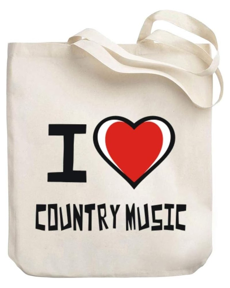 I love Country Music Bicolor Heart Canvas Tote Bag 10.5" x 16" x 4 $20.79 Totes