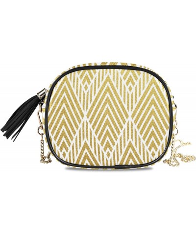 Women's Gold Geometric Crossbody Bag Fashion Purses Bag Cross Body Bag Shoulder Handbag with Adjustable Chain Strap $13.43 Sa...