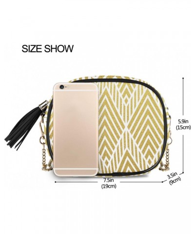 Women's Gold Geometric Crossbody Bag Fashion Purses Bag Cross Body Bag Shoulder Handbag with Adjustable Chain Strap $13.43 Sa...