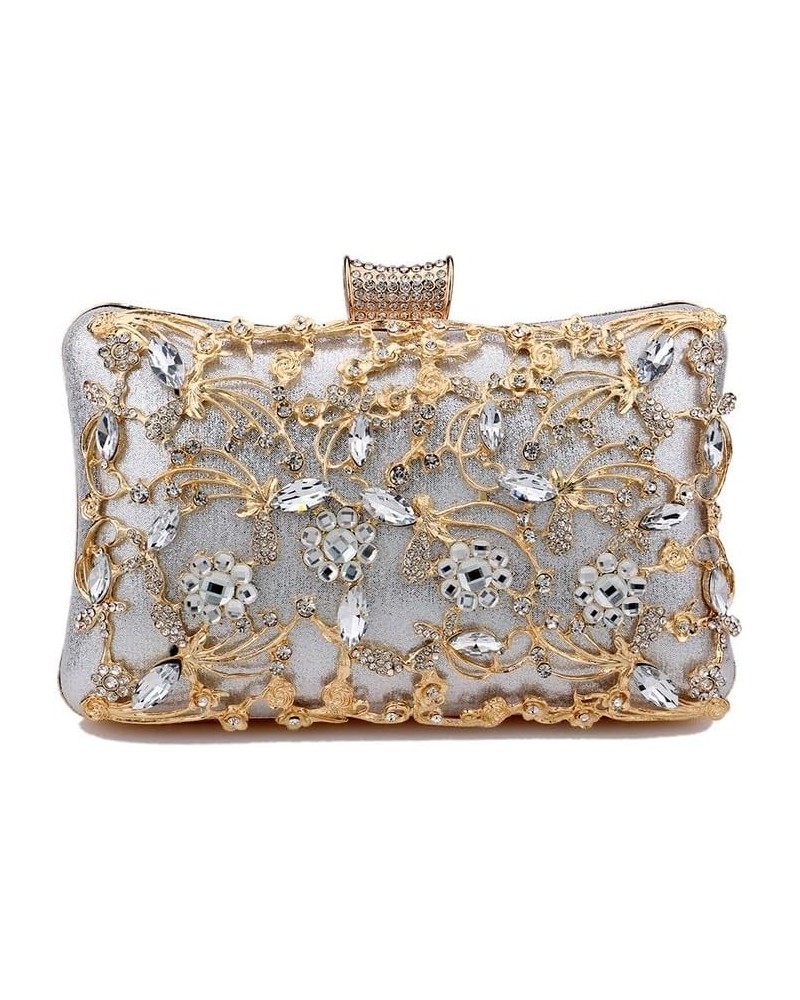 Rhinestones Women Bags Hollow Out Style Fashion Evening Bags Chain Shoulder Handbags Party Wedding Day Clutch Purse Ym3106sil...