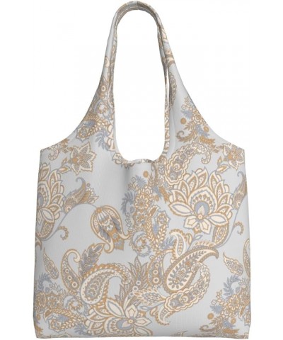 Paisley Single Shoulder Commuter Canvas Tote Bags For Women And Men Paisley 9 $10.55 Totes