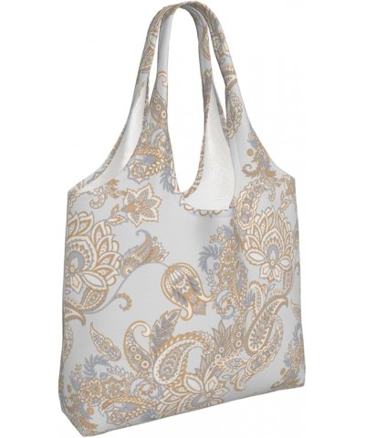 Paisley Single Shoulder Commuter Canvas Tote Bags For Women And Men Paisley 9 $10.55 Totes