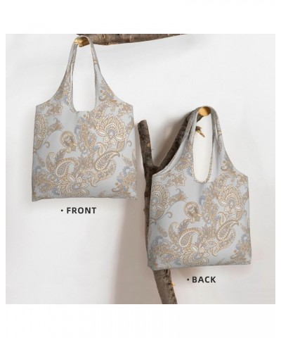 Paisley Single Shoulder Commuter Canvas Tote Bags For Women And Men Paisley 9 $10.55 Totes