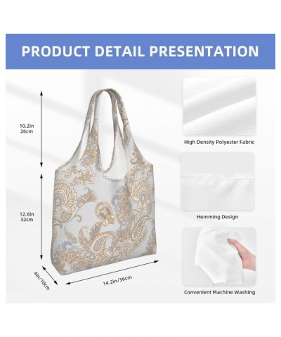 Paisley Single Shoulder Commuter Canvas Tote Bags For Women And Men Paisley 9 $10.55 Totes