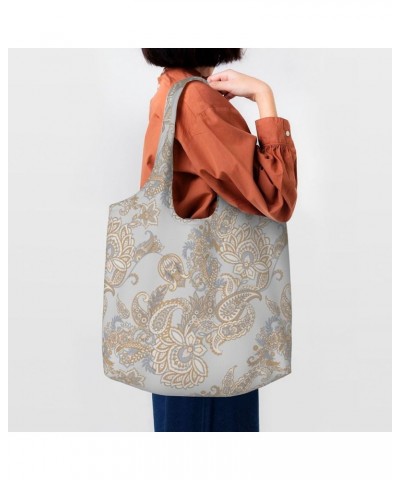 Paisley Single Shoulder Commuter Canvas Tote Bags For Women And Men Paisley 9 $10.55 Totes