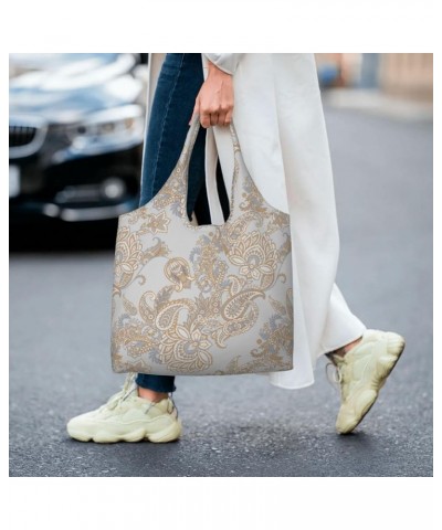 Paisley Single Shoulder Commuter Canvas Tote Bags For Women And Men Paisley 9 $10.55 Totes