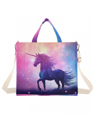 Galaxy Unicorn Corduroy Tote Bag for Women Hobo Crossbody Bag Purse Stylish Shoulder Handbag Messenger Bags, S $10.57 Totes