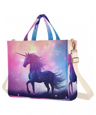 Galaxy Unicorn Corduroy Tote Bag for Women Hobo Crossbody Bag Purse Stylish Shoulder Handbag Messenger Bags, S $10.57 Totes