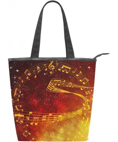 Tote Canvas Shoulder Bag Beautiful Music Motes Womens Handbag $10.80 Shoulder Bags