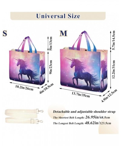 Galaxy Unicorn Corduroy Tote Bag for Women Hobo Crossbody Bag Purse Stylish Shoulder Handbag Messenger Bags, S $10.57 Totes