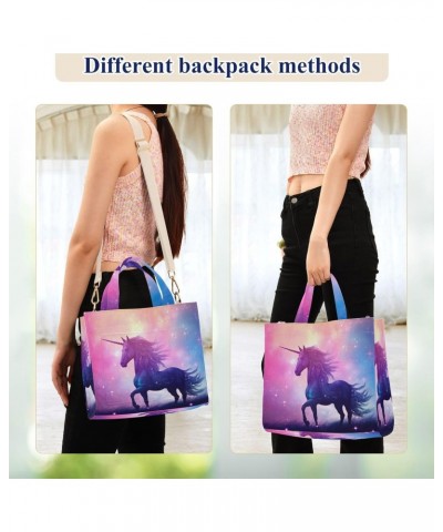 Galaxy Unicorn Corduroy Tote Bag for Women Hobo Crossbody Bag Purse Stylish Shoulder Handbag Messenger Bags, S $10.57 Totes