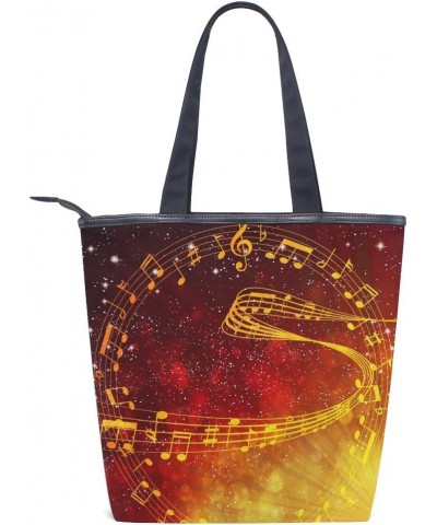 Tote Canvas Shoulder Bag Beautiful Music Motes Womens Handbag $10.80 Shoulder Bags