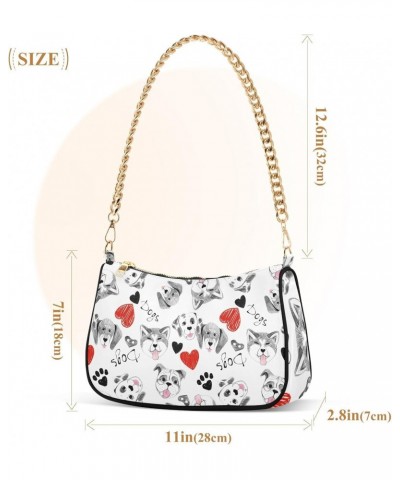 Shoulder Bag Dog Cat Heart Paw Print Heart Women Clutch Handbag Shoulder Purch Date Chain Bag Tote Bag Spring Holiday Birthda...