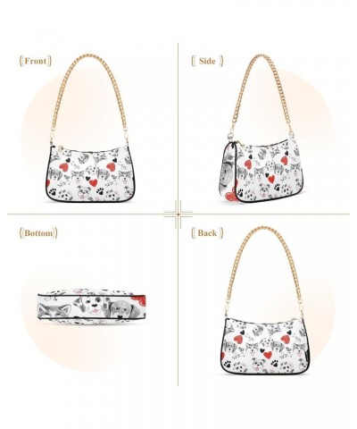 Shoulder Bag Dog Cat Heart Paw Print Heart Women Clutch Handbag Shoulder Purch Date Chain Bag Tote Bag Spring Holiday Birthda...