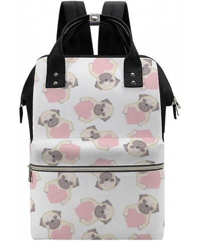 Feathers-pattern Travel Backpack Mommy Bag for Women, Casual Daypack Backpack, Handbag Black Cute-pug-pattern $21.20 Backpacks