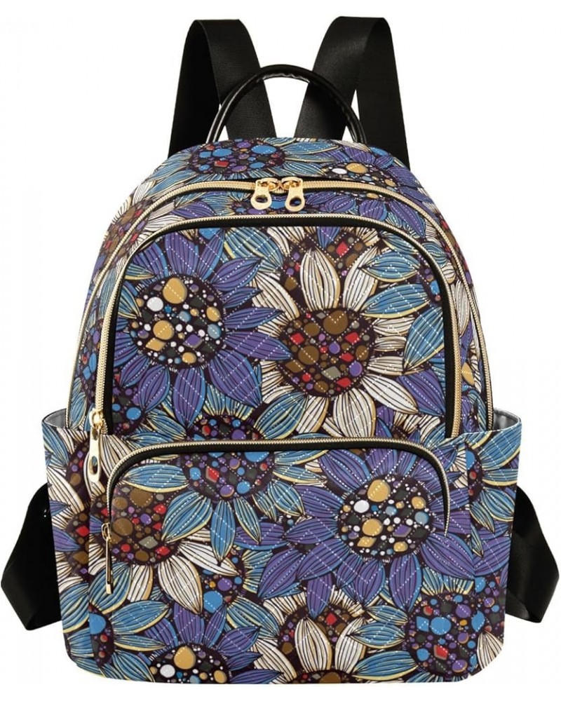 Purple Sunflower Backpack Purse for Women Anti-theft Small Fashion Travel Backpack with Double Zipper Weekend Bag,M Medium $1...