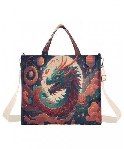 Traditional Chinese Dragon Women's Tote Bag Satchel Handbag with Adjustable Shoulder Strap for Work College Travel,S $14.25 T...