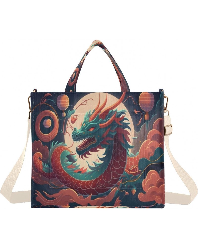 Traditional Chinese Dragon Women's Tote Bag Satchel Handbag with Adjustable Shoulder Strap for Work College Travel,S $14.25 T...