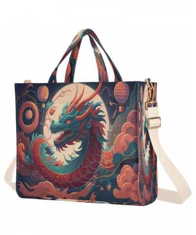 Traditional Chinese Dragon Women's Tote Bag Satchel Handbag with Adjustable Shoulder Strap for Work College Travel,S $14.25 T...