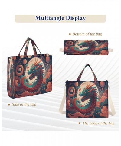 Traditional Chinese Dragon Women's Tote Bag Satchel Handbag with Adjustable Shoulder Strap for Work College Travel,S $14.25 T...