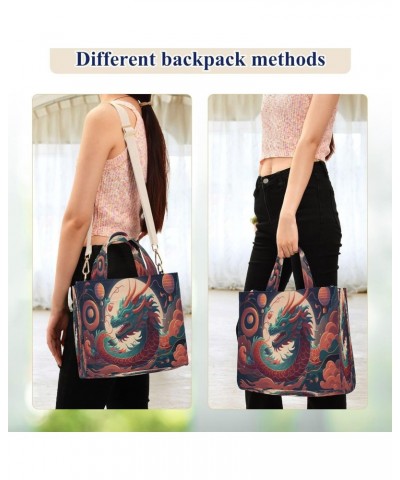 Traditional Chinese Dragon Women's Tote Bag Satchel Handbag with Adjustable Shoulder Strap for Work College Travel,S $14.25 T...