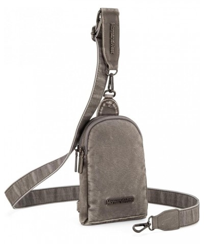 Sling Bag Crossbody for Women Small Fanny Packs Cross body Chest Bag Soft Washed Leather for Travel MWC-825JN G-light Grey $8...