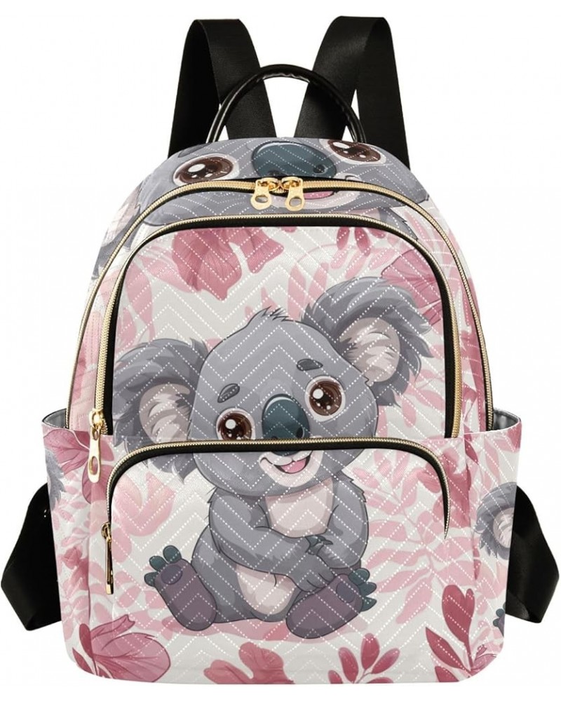 Mini Backpack Purse for Women, Pink Leaf Koala Travel Bag Casual Daypack Shoulder Bag Medium $16.00 Backpacks