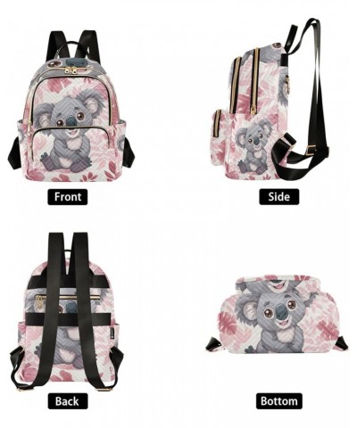 Mini Backpack Purse for Women, Pink Leaf Koala Travel Bag Casual Daypack Shoulder Bag Medium $16.00 Backpacks