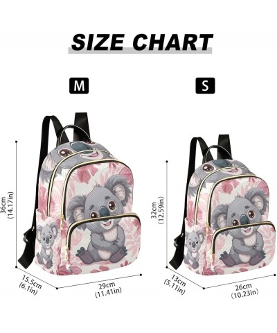 Mini Backpack Purse for Women, Pink Leaf Koala Travel Bag Casual Daypack Shoulder Bag Medium $16.00 Backpacks