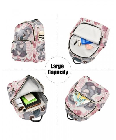 Mini Backpack Purse for Women, Pink Leaf Koala Travel Bag Casual Daypack Shoulder Bag Medium $16.00 Backpacks