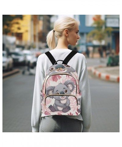 Mini Backpack Purse for Women, Pink Leaf Koala Travel Bag Casual Daypack Shoulder Bag Medium $16.00 Backpacks