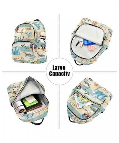 Nautical Backpack Purse for Women Small Mini Women's Fashion Backpack for Gifts Lady Women Holiday,S Small $13.02 Backpacks