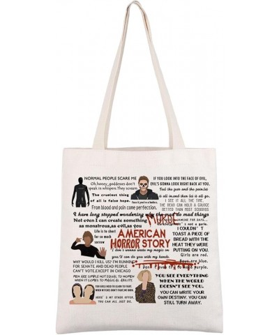 American Horror TV Show Merch Horror Story Inspired Tote Bag Horror Gift Horror Movie Fans Cosplay Grocery Cloth Bags Horror ...