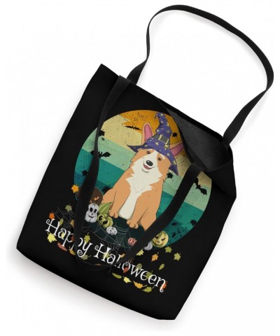 Happy Halloween Kawaii Witch Corgi & Pumpkin Jack-O-Lantern Tote Bag $12.23 Totes