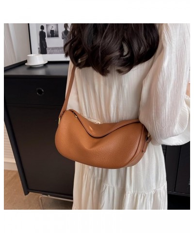 Medium Casual Hobo Bags Vegan Leather Purses Trendy Shoulder Handbags Covered Design Dumpling Bag for Women Brown $13.20 Hobo...