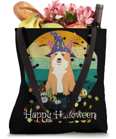 Happy Halloween Kawaii Witch Corgi & Pumpkin Jack-O-Lantern Tote Bag $12.23 Totes