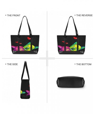 Women's Tote Shoulder Bag Dog Rainbow Flag Capacity Handbag $22.87 Shoulder Bags