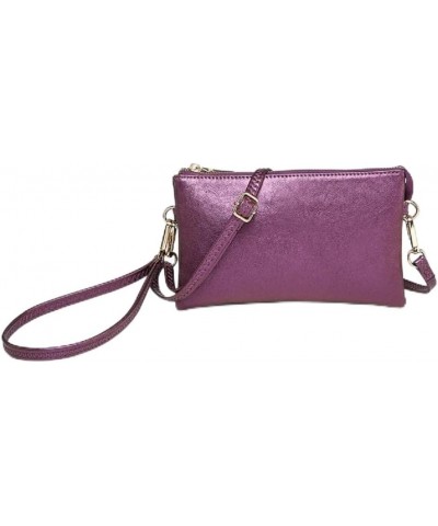 Riley Vegan Leather Crossbody Bag for Women - Small Clutch or Purse, Wallet Bags, Wristlet & Strap Sapphire Purple $17.18 Wri...