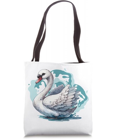 Watercolor Swan Motif Tote Bag $11.75 Totes