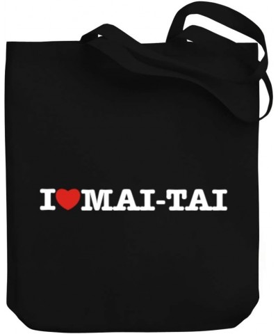 I love Mai Tai Linear Canvas Tote Bag 10.5" x 16" x 4 $19.60 Totes