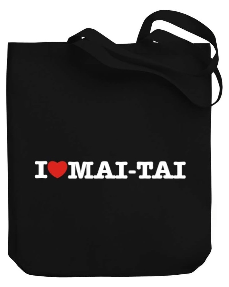 I love Mai Tai Linear Canvas Tote Bag 10.5" x 16" x 4 $19.60 Totes