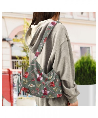 Holiday Pattern faux plush Tote Handbags multifunctional Underarm Bag for women $9.02 Totes