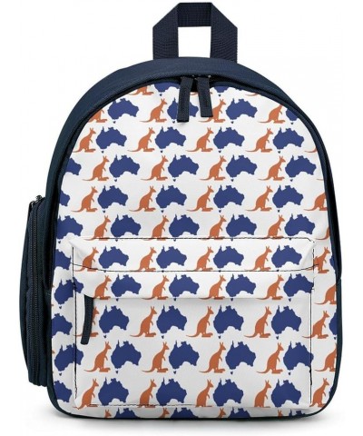 Australian Kangaroo Printed Mini Backpack Purses Small Lightweight Daily Daypack for Men Women Blue-style $16.71 Backpacks