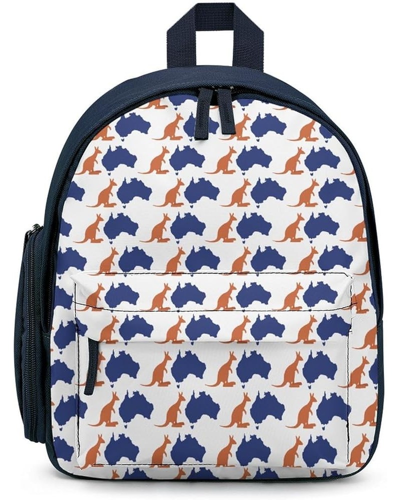 Australian Kangaroo Printed Mini Backpack Purses Small Lightweight Daily Daypack for Men Women Blue-style $16.71 Backpacks