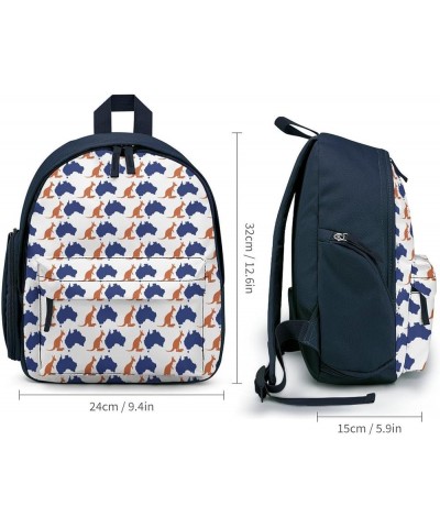 Australian Kangaroo Printed Mini Backpack Purses Small Lightweight Daily Daypack for Men Women Blue-style $16.71 Backpacks