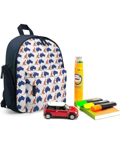 Australian Kangaroo Printed Mini Backpack Purses Small Lightweight Daily Daypack for Men Women Blue-style $16.71 Backpacks