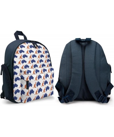 Australian Kangaroo Printed Mini Backpack Purses Small Lightweight Daily Daypack for Men Women Blue-style $16.71 Backpacks