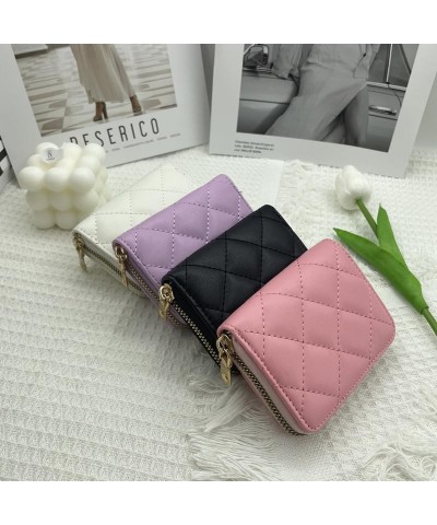 Cute Wallet Mini Purse Vintage Small Wallet Aesthetic Wallet PU Leather Wallet Black Wallet for Women (Pink) Purple $10.19 Wa...