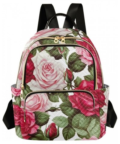 Strawberries with Coloured Dots Women's Backpack Purse, Women Backpack, Womens Travel Backpack, S Red Roses Medium $18.01 Bac...